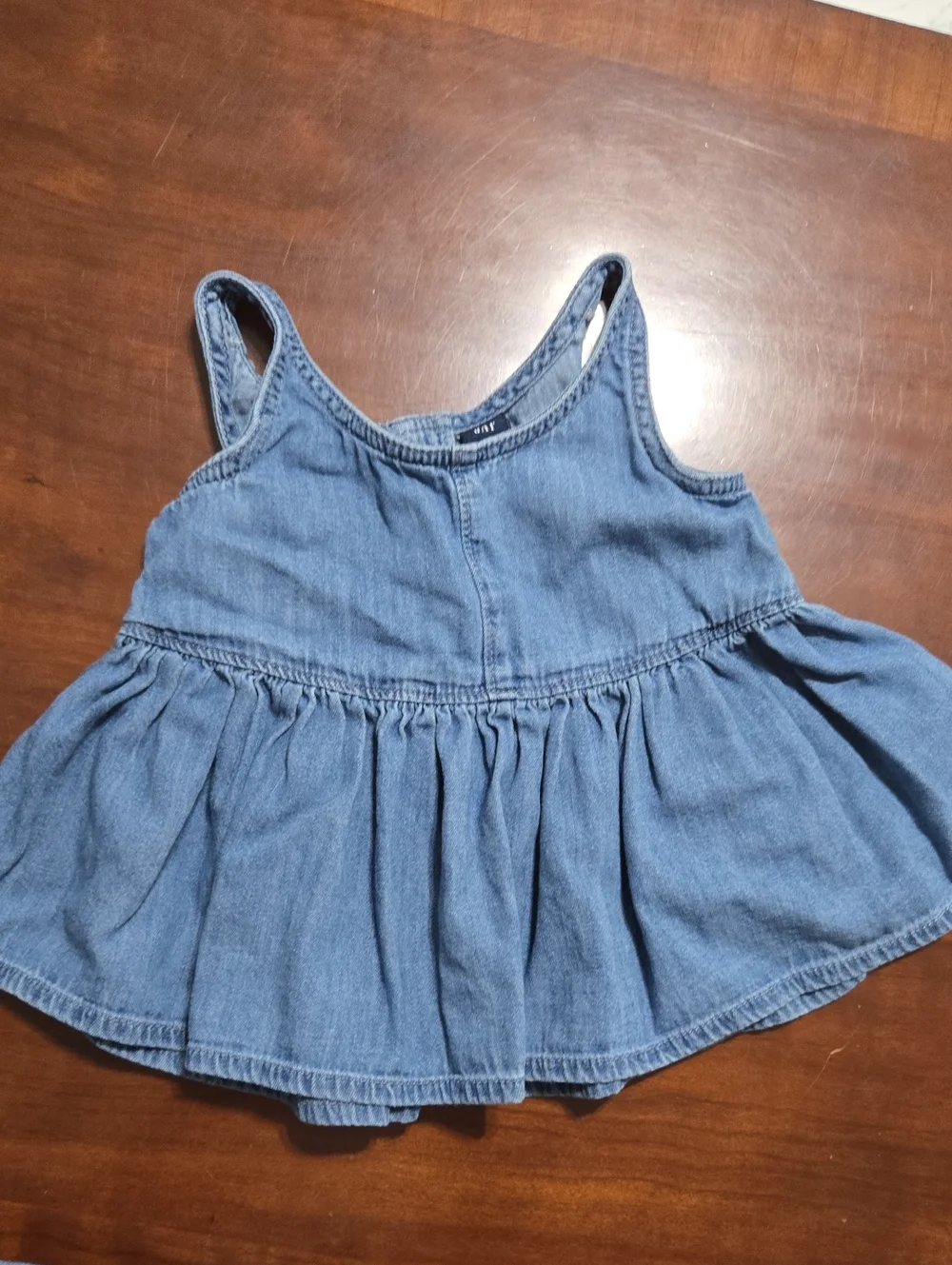 GAP Light Blue Denim Ruffle Tank & Jeans Set Sz3t